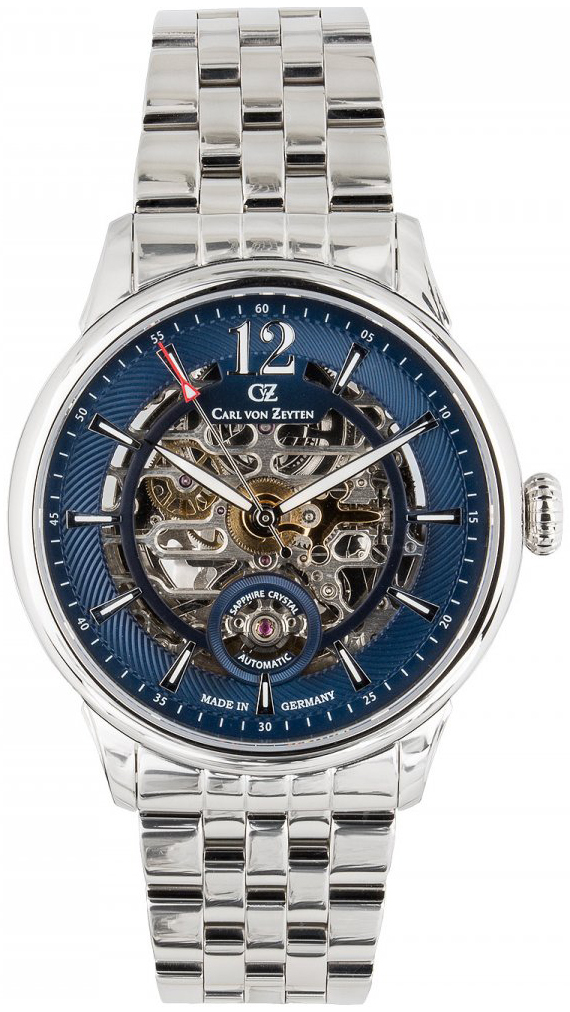 Carl von Zeyten Herreklokke CVZ0080BLMS Schramberg Blå/Stål Ø43 mm