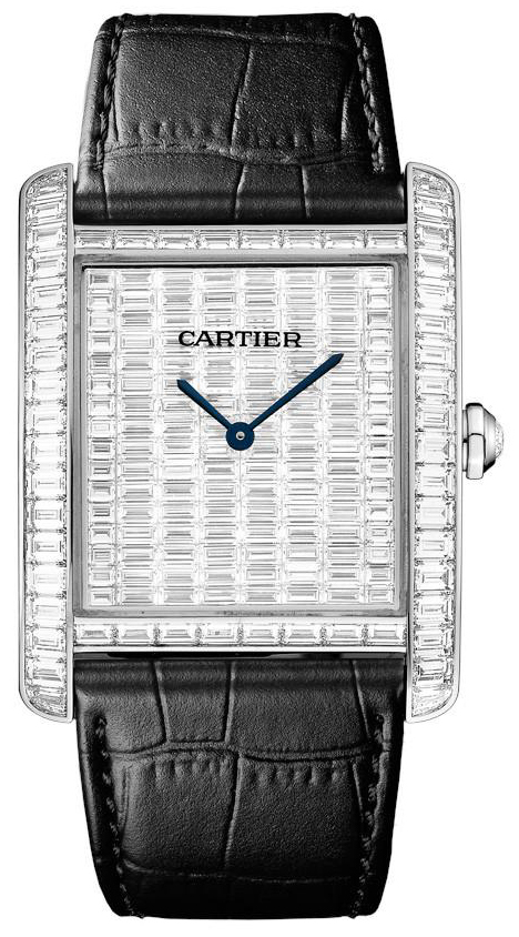 Cartier Tank Mc Herreklokke HPI00623 Diamantsmykket/Lær