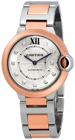 Cartier Ballon Blue Dameklokke W3BB0013 Sølvfarget/18 karat rosé - Cartier