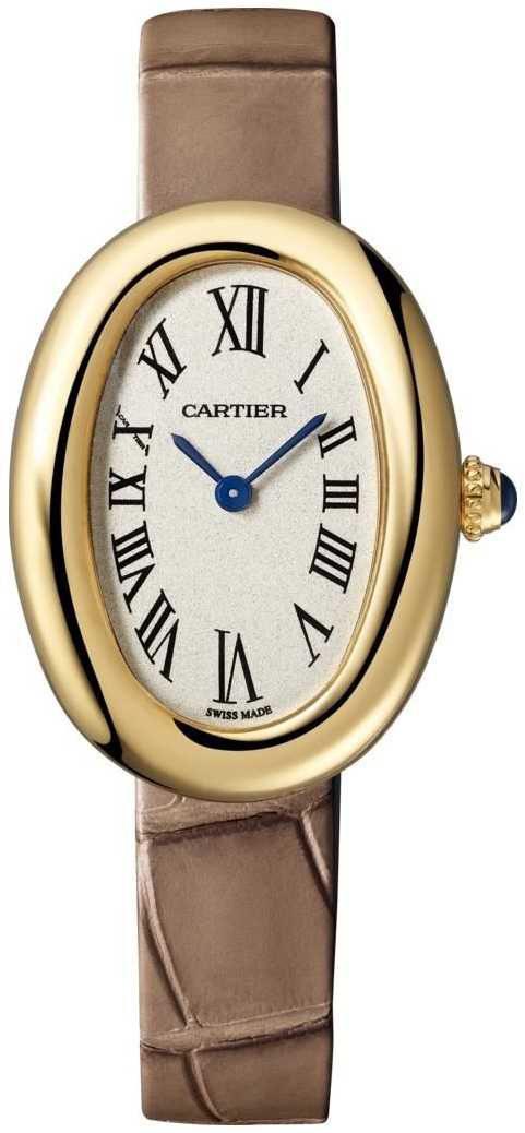 Cartier Baignoire Dameklokke WGBA0007 Sølvfarget/Lær