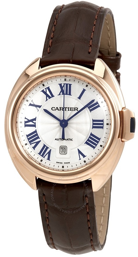 Cartier Cle De Cartier Dameklokke WGCL0010 Sølvfarget/Lær Ø31 mm - Cartier