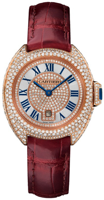 Cartier Cle De Cartier Dameklokke WJCL0035 Sølvfarget/Lær Ø31 mm