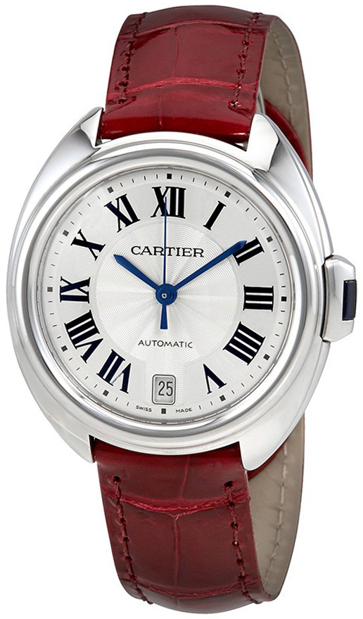 Cartier Cle de Cartier Dameklokke WSCL0017 Sølvfarget/Lær Ø35 mm - Cartier