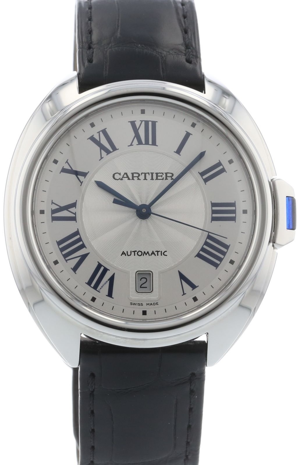 Cartier Cle de Cartier Herreklokke WSCL0018 Sølvfarget/Lær Ø40 mm