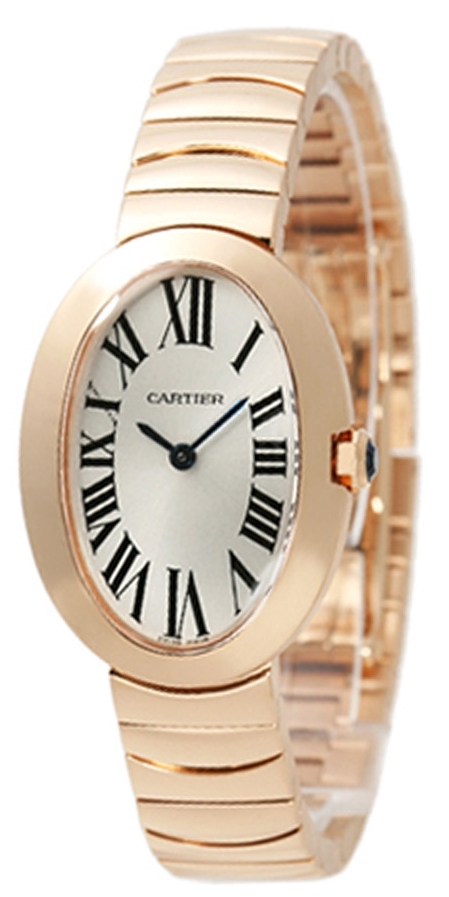 Cartier Baignoire Dameklokke W8000005 Sølvfarget/18 karat rosé gull