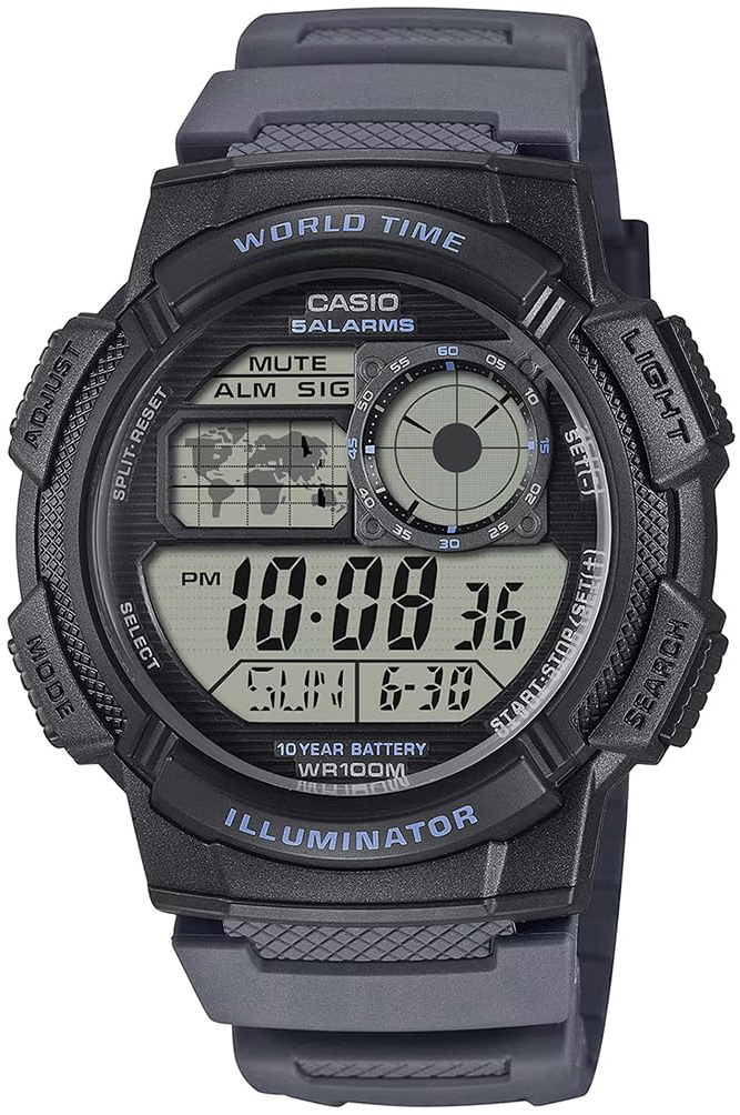 Casio Herreklokke AE-1000W-8AVEF Timeless Collection LCD/Gummi Ø43 mm