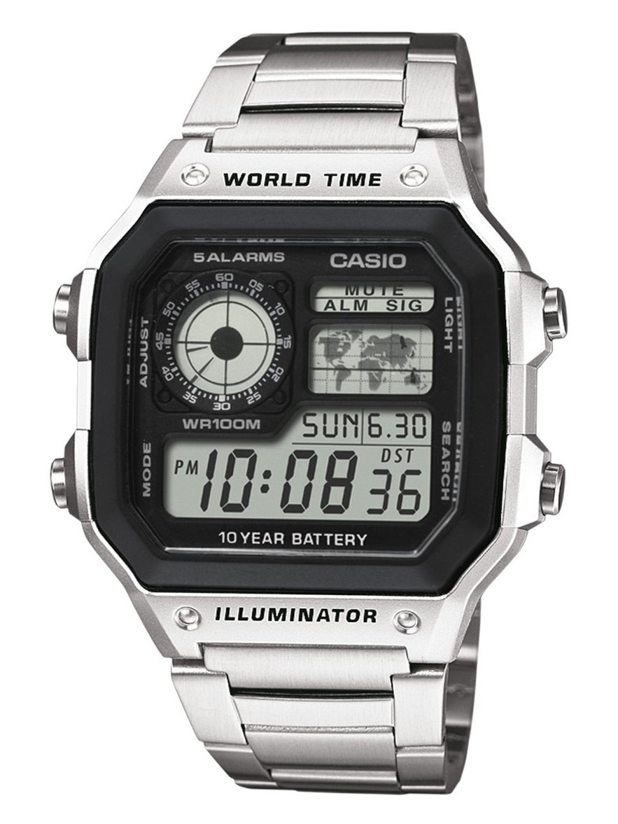 Casio Collection Herreklokke AE-1200WHD-1AVEF LCD/Stål 42x42 mm