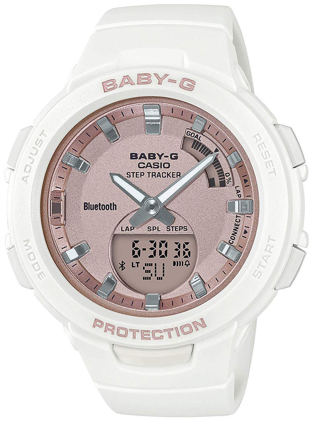 Casio Baby-G Dameklokke BSA-B100MF-7AER Rosegullfarget/Resinplast