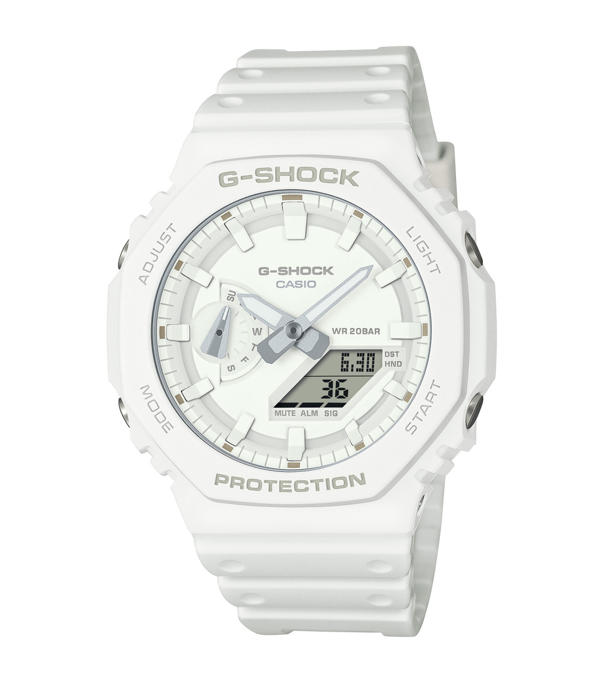 Casio Herreklokke GA-2100-7A7ER G-shock Hvit/Resinplast Ø45.4 mm