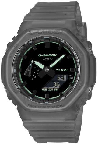 Casio Herreklokke GA-2100K-1AER G-Shock Sort/Resinplast Ø45.4 mm