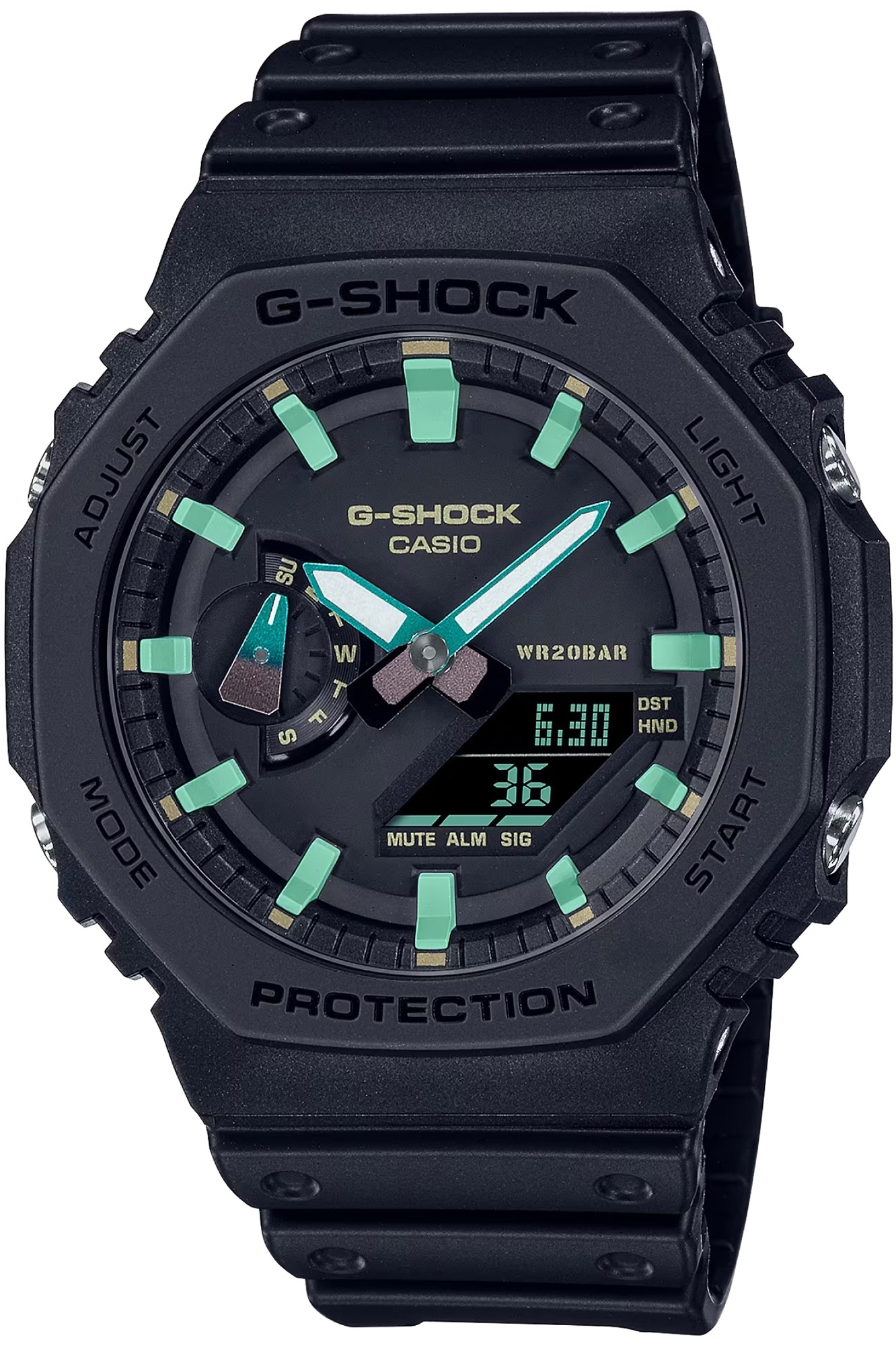Casio Herreklokke GA-2100RC-1AER G-shock Sort/Resinplast Ø45.4 mm