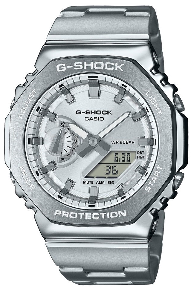 Casio Herreklokke GM-2110D-7AER G-shock Sølvfarget/Stål Ø44.4 mm