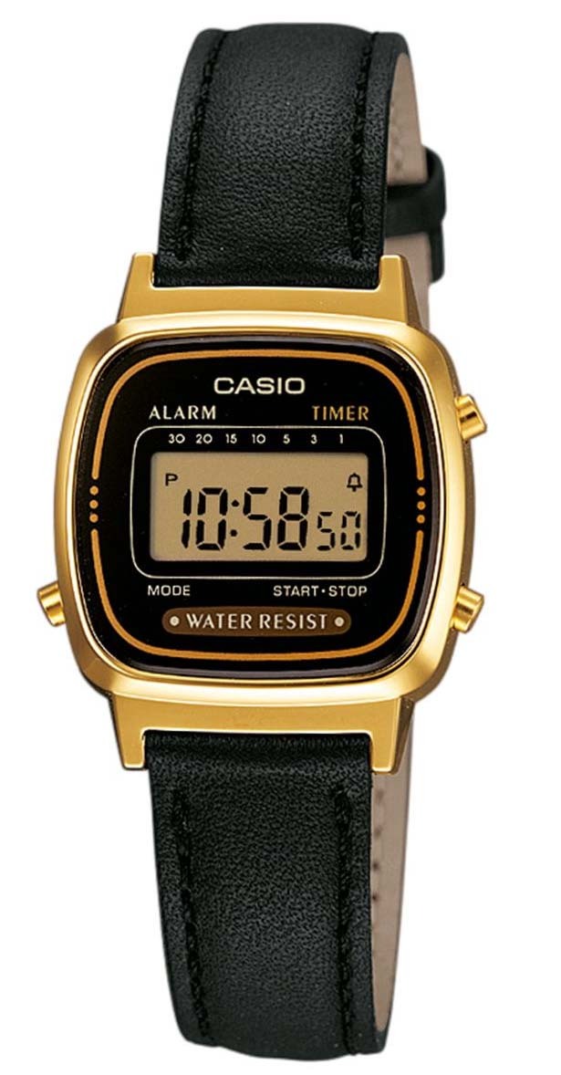Casio Classic Dameklokke LA670WEGL-1EF Collection LCD/Lær