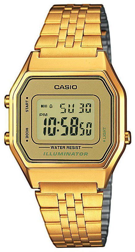 Casio Casio Collection Dameklokke LA680WEGA-9ER LCD/Gulltonet stål - Casio