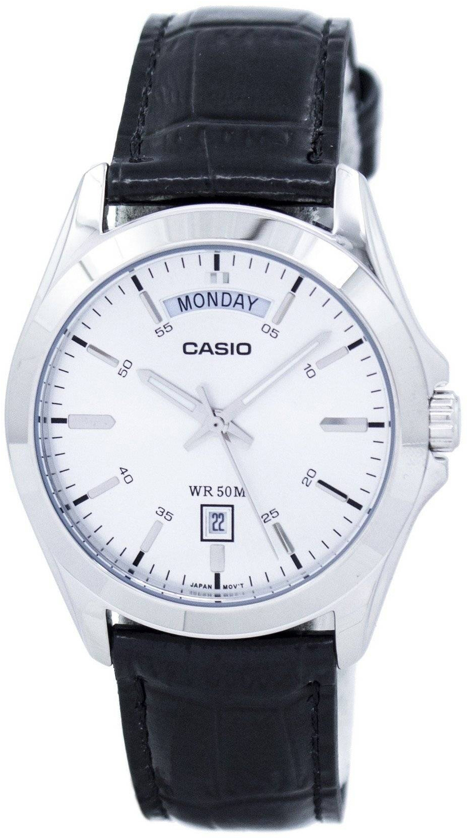 Casio Herreklokke MTP-1370L-7AVDF Classic Sølvfarget/Lær Ø40 mm