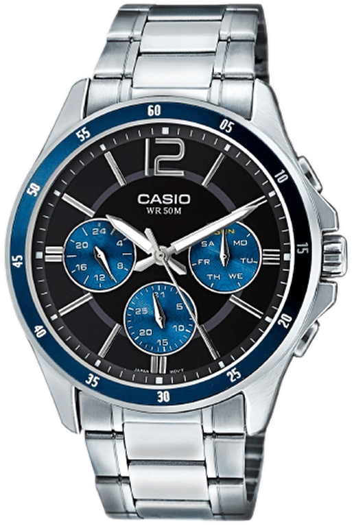 Casio Herreklokke MTP-1374D-2AVDF Classic Sort/Stål Ø43.5 mm