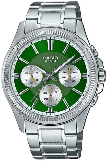 Casio Herreklokke MTP-1375PD-3AVEF Grønn/Stål Ø42 mm
