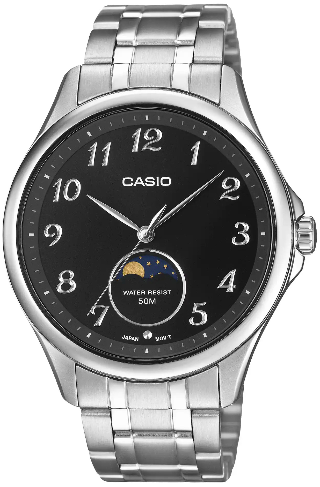 Casio Herreklokke MTP-M110D-1AVER Timeless Collection Sort/Stål Ø42