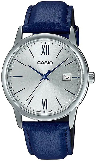 Casio Herreklokke MTP-V002L-2B3UDF Classic Sølvfarget/Lær Ø37 mm