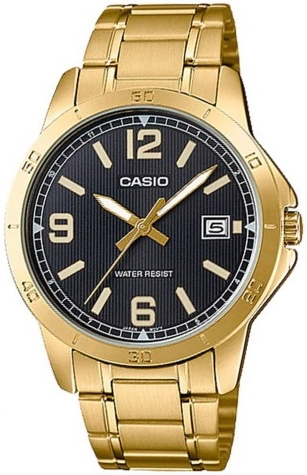 Casio Herreklokke MTP-V004G-1BUDF Classic Sort/Gulltonet stål Ø41.5