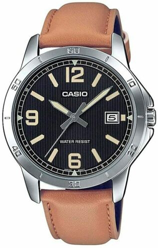 Casio Herreklokke MTP-V004L-1B2UDF Classic Sort/Lær Ø41 mm