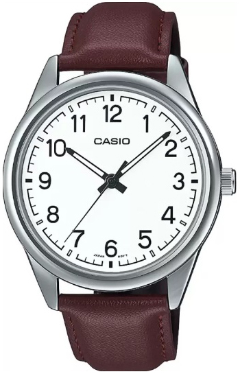 Casio Herreklokke MTP-V005L-7B4UDF Classic Hvit/Lær Ø40 mm