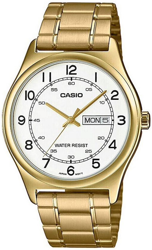 Casio Herreklokke MTP-V006G-7BUDF Classic Hvit/Gulltonet stål Ø38 mm