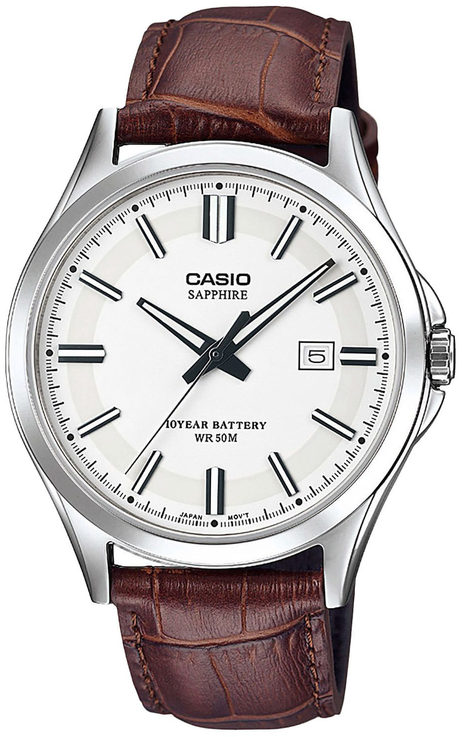 Casio Casio Collection Herreklokke MTS-100L-7AVEF Sølvfarget/Lær