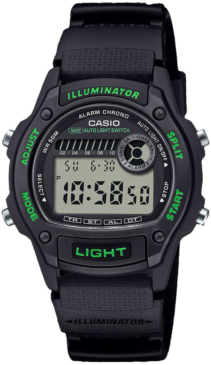 Casio W-220H-1A3VEF Timeless Collection LCD/Gummi Ø36.6 mm
