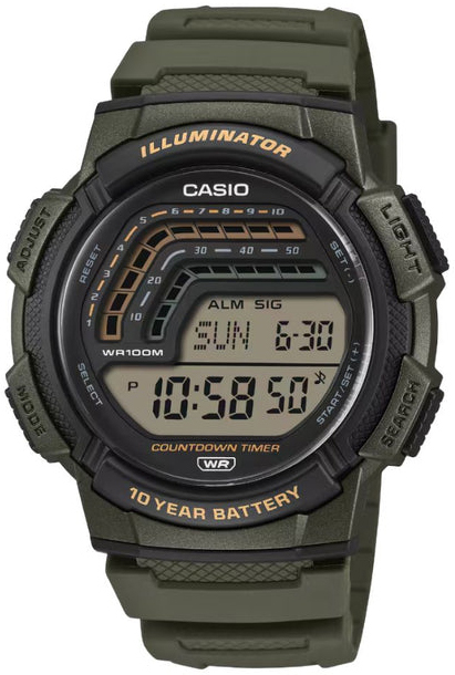 Casio Herreklokke WS-1800-3AVEF Timeless Collection LCD/Gummi Ø48.2