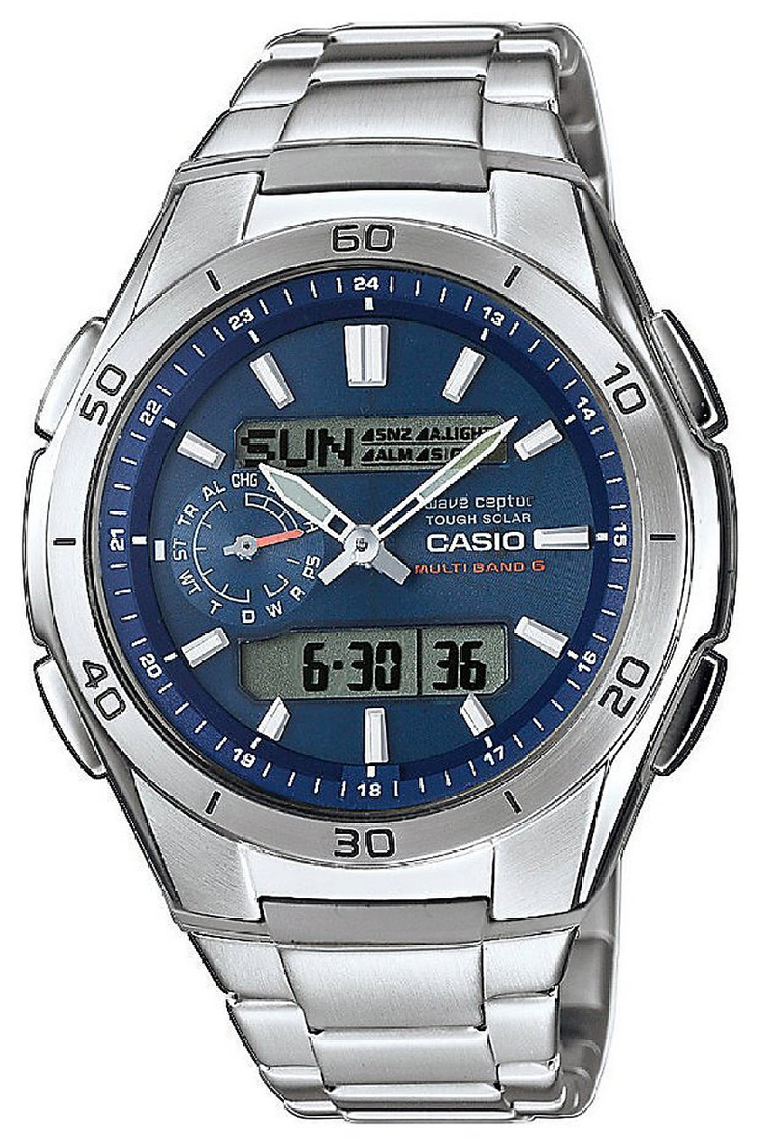 Casio Herreklokke WVA-M650D-2AER Radio Controlled Blå/Stål Ø48 mm