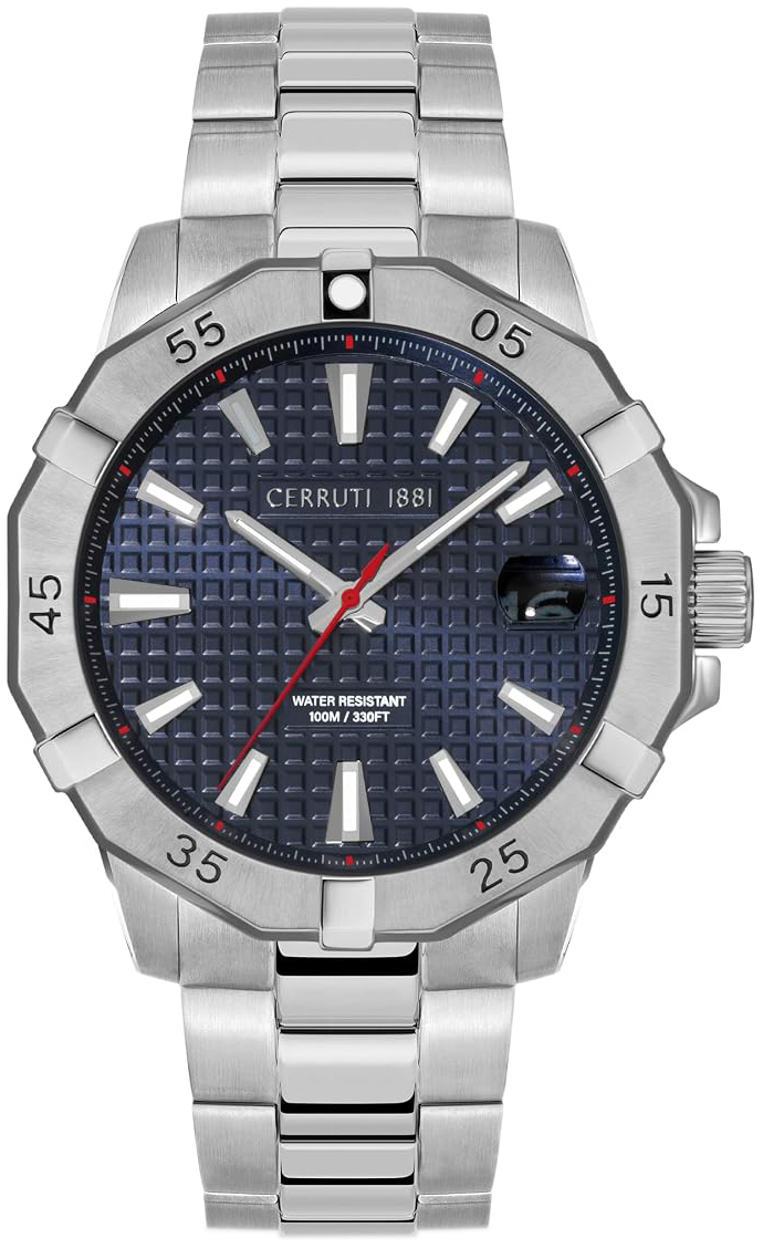 Cerruti 1881 Herreklokke CIWGH2116702 Blå/Stål Ø44 mm