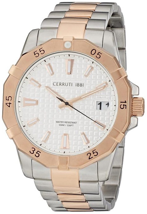 Cerruti 1881 Herreklokke CIWGH2116704 Hvit/Rose-gulltonet stål Ø44