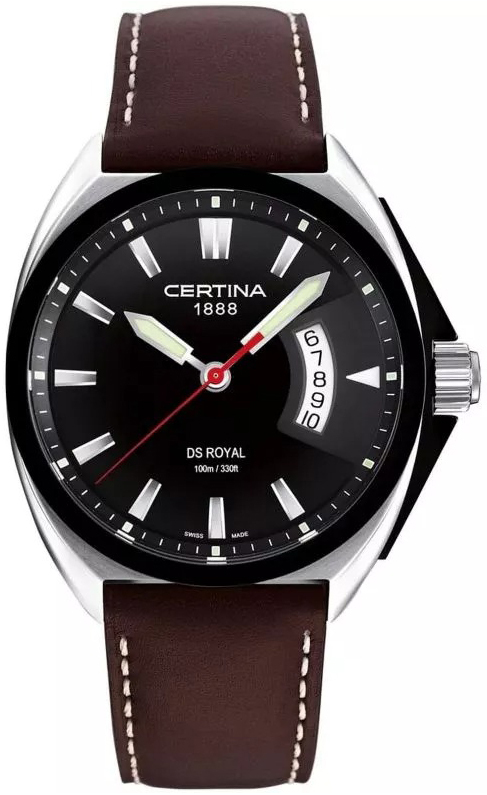 Certina Herreklokke C010.410.16.051.00 Ds Royal Sort/Lær Ø42 mm