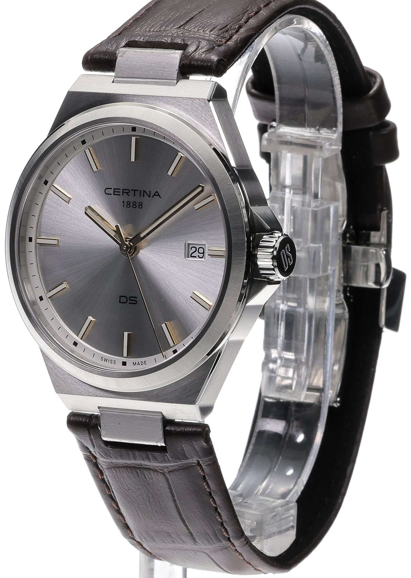Certina C043.410.16.031.00 Ds 7 Sølvfarget/Lær Ø39 mm