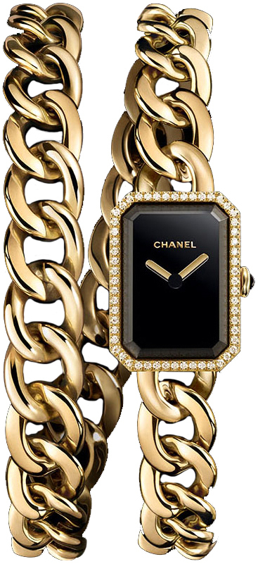 Chanel Premiere Dameklokke H3750 Sort/18 karat gult gull - Chanel