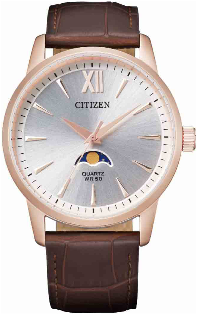 Citizen Herreklokke AK5003-05A Elegance Sølvfarget/Lær Ø42 mm