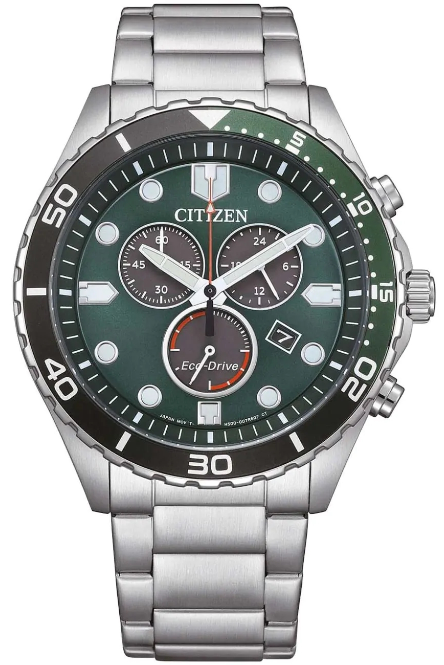 Citizen Herreklokke AT2561-81X Eco Drive Grønn/Stål Ø43 mm