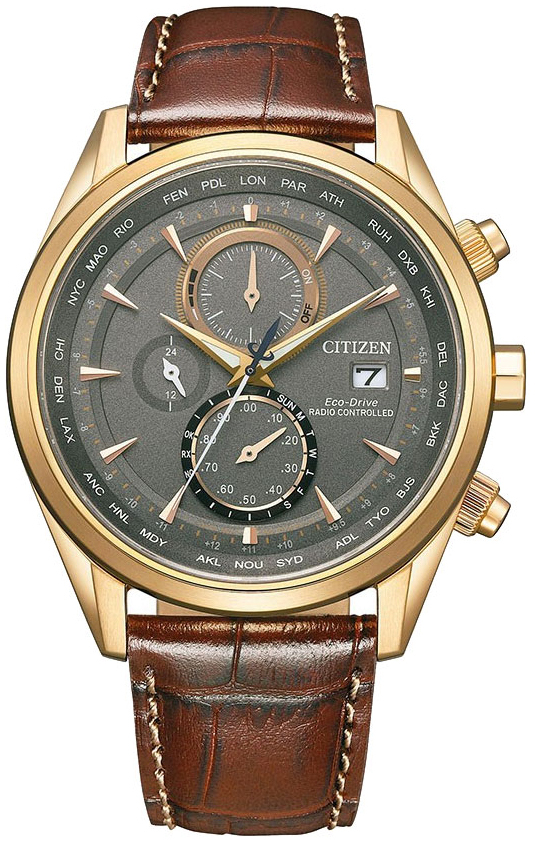 Citizen Herreklokke AT8263-10H Radio Controlled Grå/Lær Ø43 mm