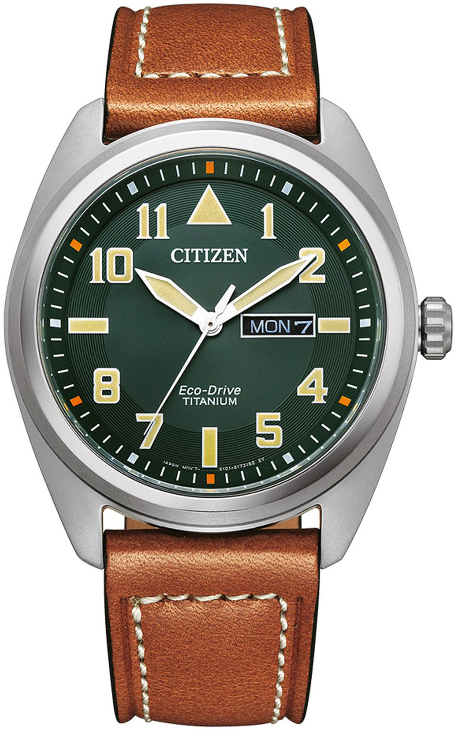 Citizen Herreklokke BM8560-11XE Titanium Grønn/Lær Ø42 mm