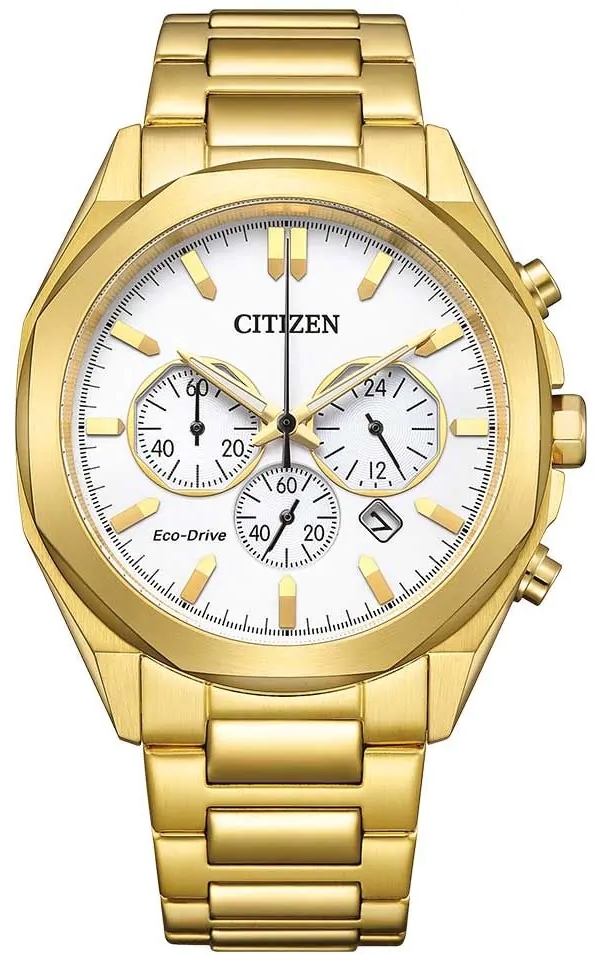 Citizen Herreklokke CA4592-85A Eco Drive Hvit/Gulltonet stål Ø41 mm