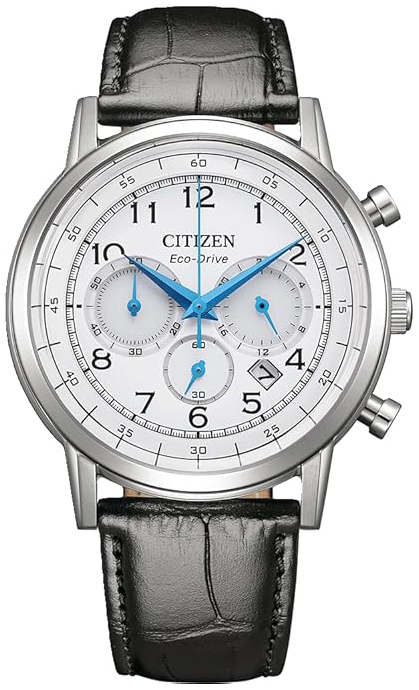 Citizen Herreklokke CA4630-02A Eco-Drive Hvit/Lær Ø42 mm