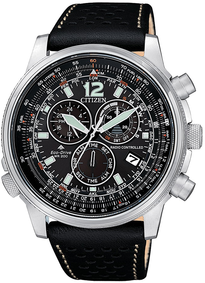 Citizen Herreklokke CB5860-19E Sort/Lær Ø45 mm