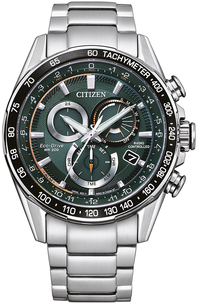 Citizen Herreklokke CB5914-89X Radio Controlled Grønn/Stål Ø43 mm