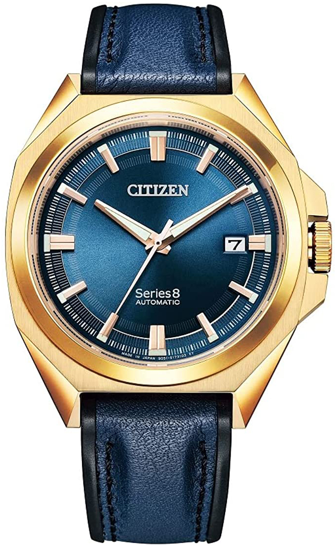 Citizen Herreklokke NB6012-18L Series 8 Blå/Lær Ø40 mm