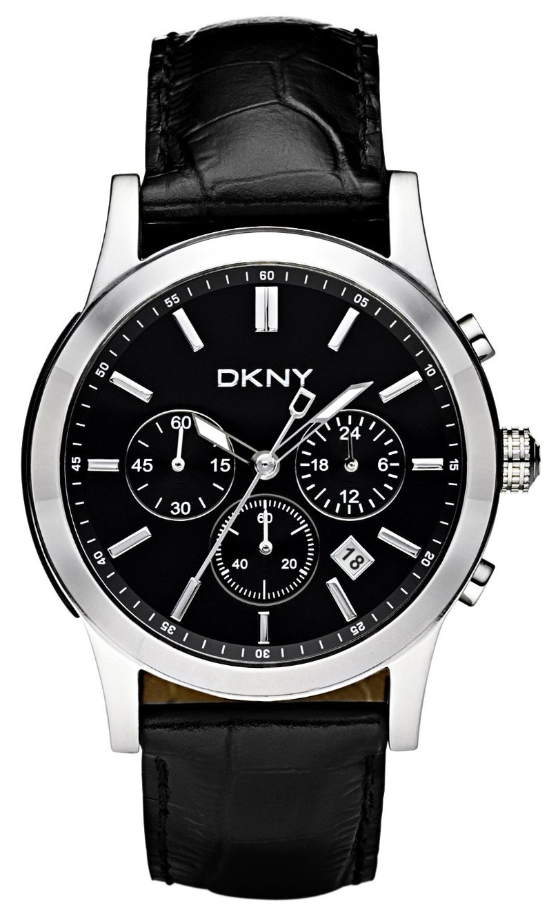 DKNY Chronograph Herreklokke NY1472 Sort/Lær Ø40 mm
