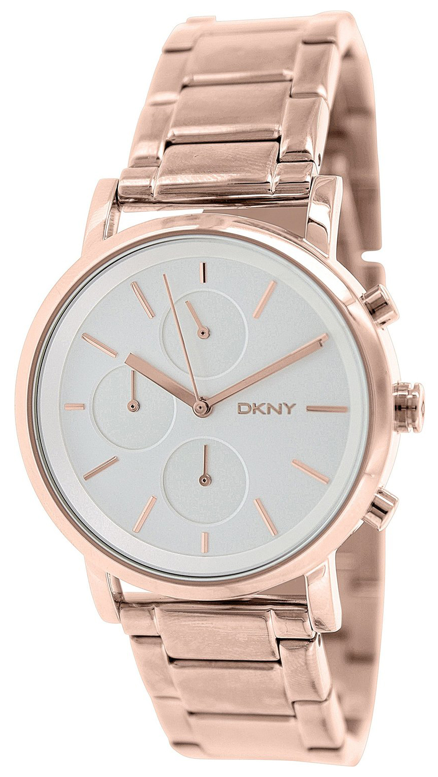 DKNY Chronograph Dameklokke NY2275 Sølvfarget/Rose-gulltonet stål - DKNY