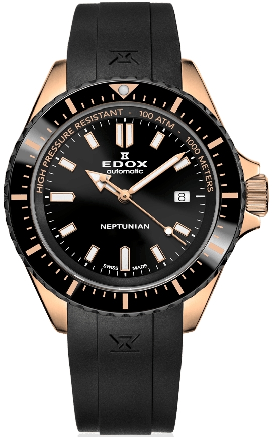 Edox Herreklokke 80120-37RNNCA-NIR Skydiver Sort/Gummi Ø44 mm
