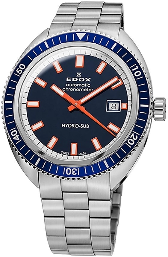 Edox Herreklokke 80128-3BUM-BUIO Hydro-sub Blå/Stål Ø42 mm