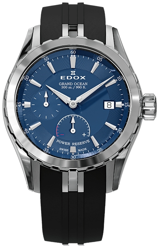 Edox Herreklokke 94500-3CA-BUIN Grand Ocean Blå/Gummi Ø40 mm